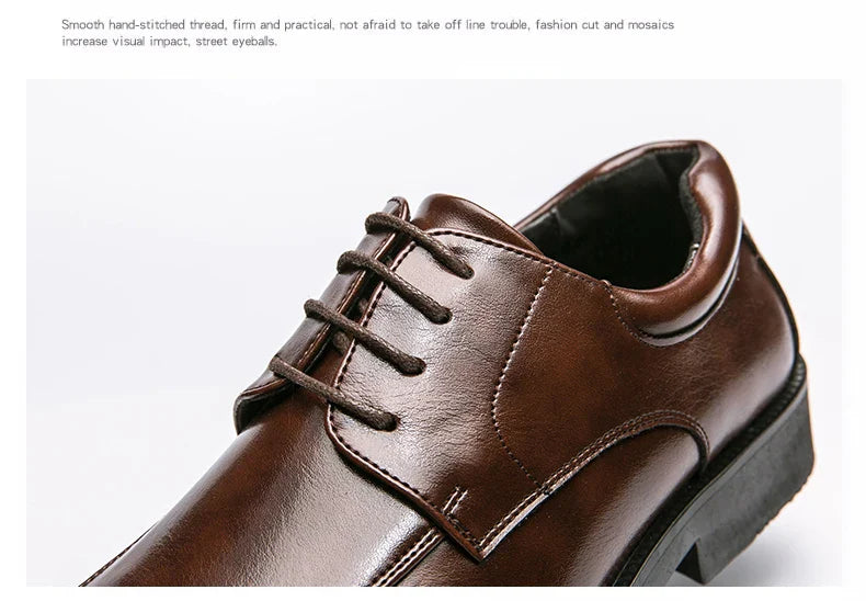 Men's Dress Shoes Classic Formal Leather Shoes For Men Square Toe Social Casual Business Shoes Man Party Wedding Leather Men