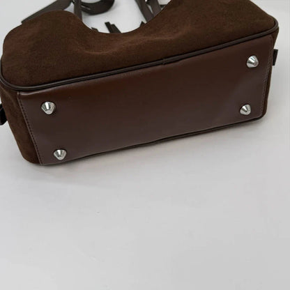 Retro Hand-Held Bowling Bag for Women's Autumn and Winter New Fashion Trend Suede Underarm Bag, Niche Commuting Bag