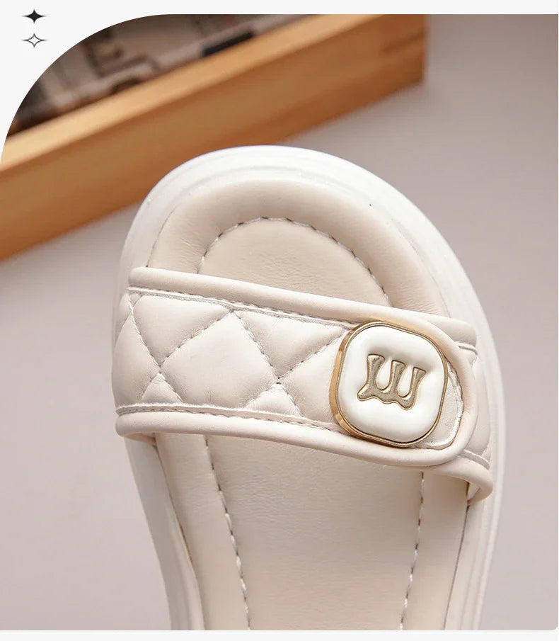 Kids Causal Sandals 2024 Thick Bottom Summer Toddler Girls Sandals Fashion Open-toe Children's School Black Sandals Versatile