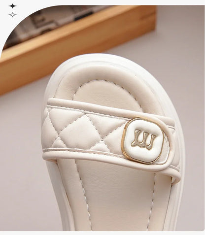 Kids Causal Sandals 2024 Thick Bottom Summer Toddler Girls Sandals Fashion Open-toe Children's School Black Sandals Versatile