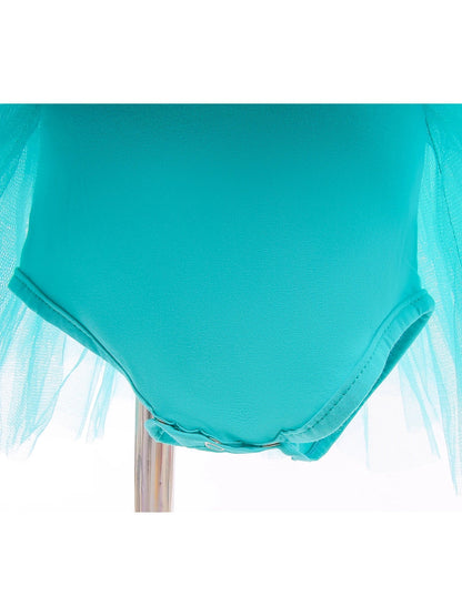 Princess Jasmine Princess Girl Ruffle Sleeve Ballet Dance Dress Tutu Skirt Short Skirt Ballet Performance Costume