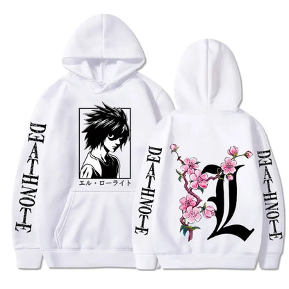 Men's sweatshirt anime death note L print hoodie autumn and winter street men and women casual comfortable sports sweatshirt