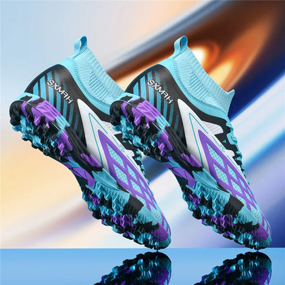 Double star youth football shoes, TF nail grip anti slip, unisex match training specific football shoes