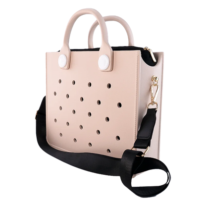 Large Leather Shoulder Bag Handbag Tote Bag Storage for Women Casual Waterproof Beach Bag Hole Fit Charm Fashion Storage Bag