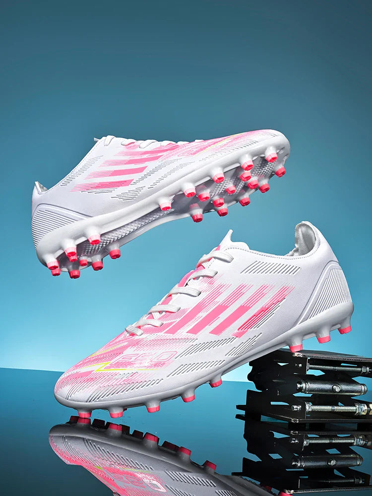 Soccer Cleats for Men Women Breathable Cushioned Insole Anti-Slip Football Shoes for AG/TF Outdoor Sports Boots