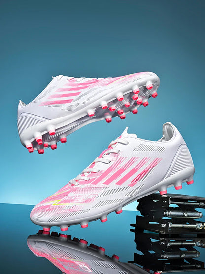 Soccer Cleats for Men Women Breathable Cushioned Insole Anti-Slip Football Shoes for AG/TF Outdoor Sports Boots