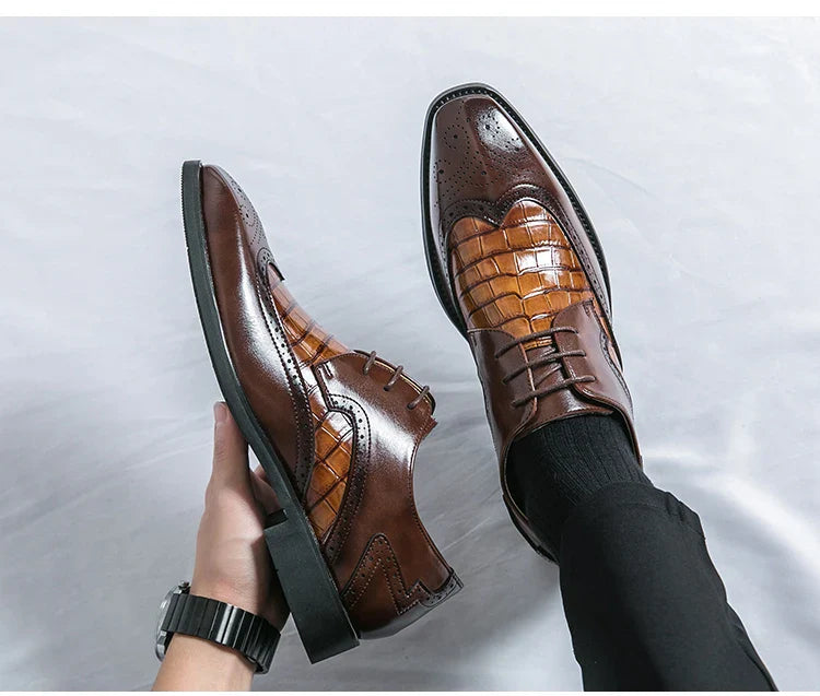 Brock British Korean version high-end suit shoes wedding small leather shoes men's business formal wear trendy men's shoes