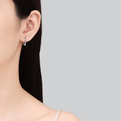Women Valentine's Day 18K White Gold Wedding Hoop Earrings Girl 0.348CT Moissanite Diamond Daughter PT950 Platinum Birthday Gift