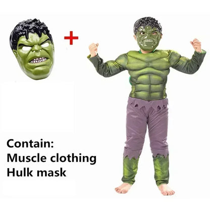 New Hulk Iron Man Children's Role Playing Spider Man Superman Children's Tight Clothing Fantastic Costume Halloween Party