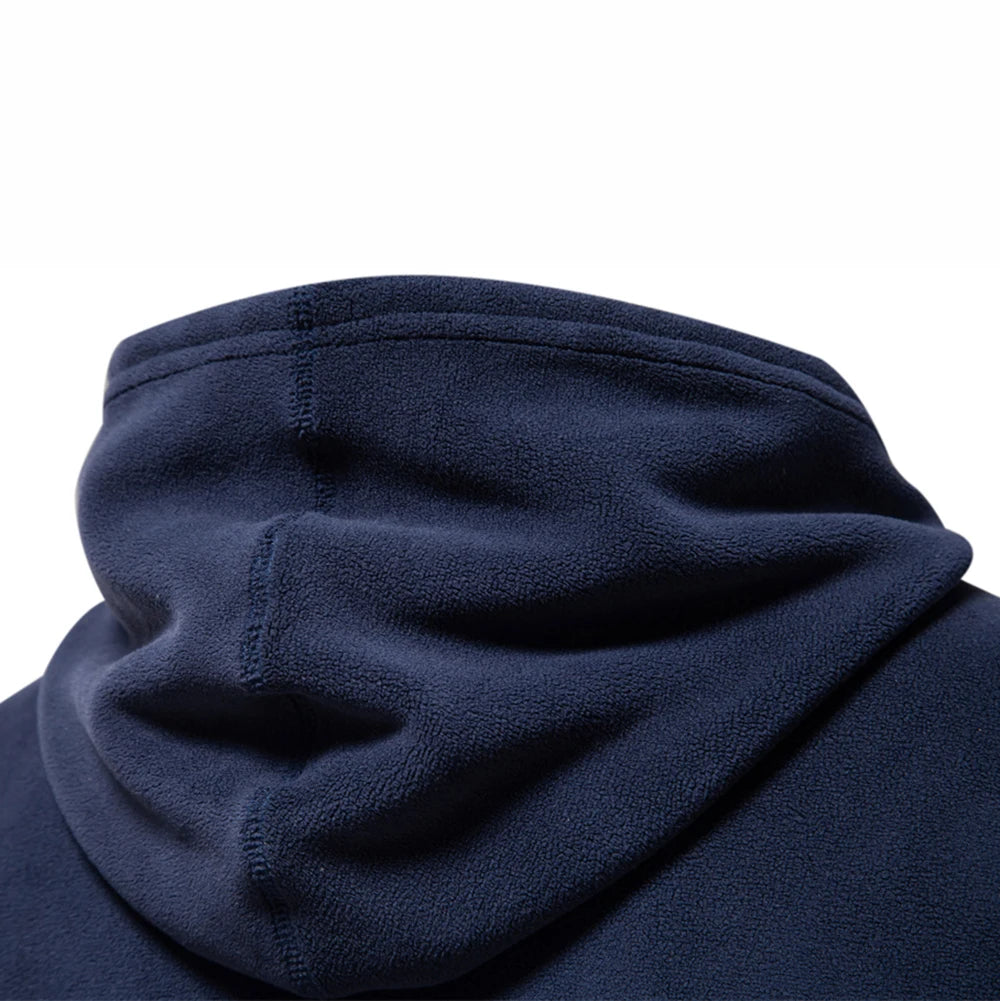Mens Winter Solid Fleece Hoody High Quality Warm Casual Drawstring Hat Sweatshirt Soft Shell Hoodies for Men