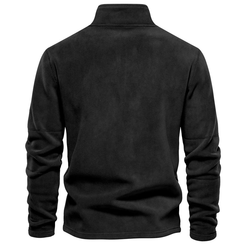 Thicken Warm Fleece Jacket for Men Zipper Neck Pullover Men's Sweatshirt Soft Shell Mens Jacket