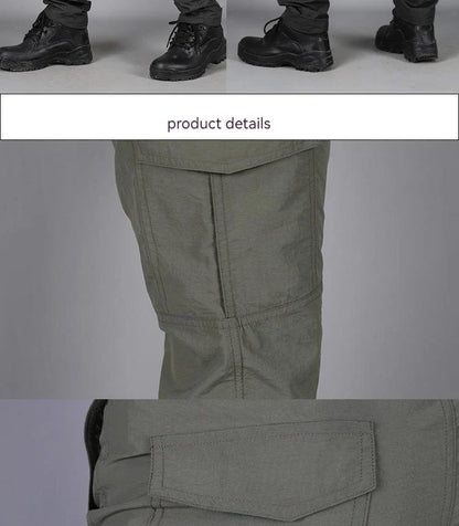 Men City Pants Cargo Trousers Multi-pocket Waterproof Wear-resistant Casual Training Overalls Clothing