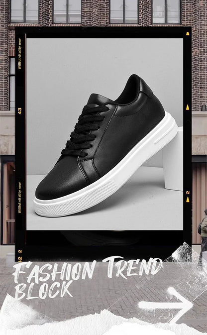 New  Men's Sneakers Elevator Shoes Heightening Height Increase Insole 6-10CM High Heels Shoes Leather Sport Shoes Men Shoes