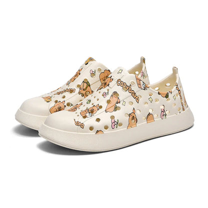 Cartoon Printing Boys Barefoot Shoes Summer Beach Non-slip Comfortable Kids Shoes Cute Closed Toe Breathable Girls Sandals