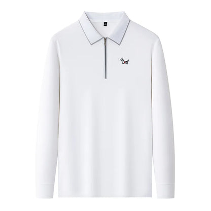 Designer Men's  Lapel Long Sleeve Polo Shirt Spring New Cartoon Embroidery T-Shirt Top Versatile Fashion Business Men's Clothing