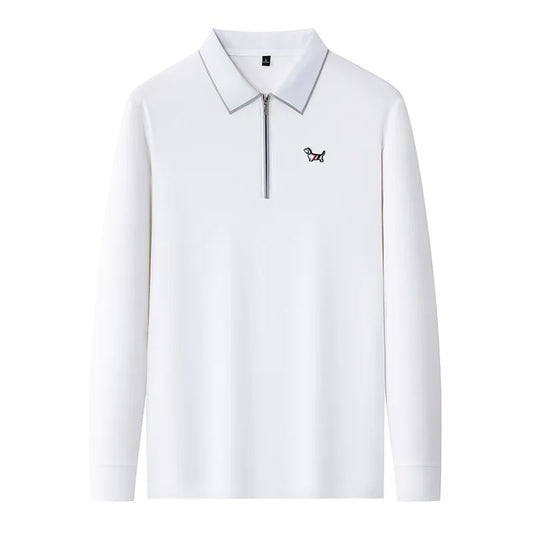 Designer Men's  Lapel Long Sleeve Polo Shirt Spring New Cartoon Embroidery T-Shirt Top Versatile Fashion Business Men's Clothing