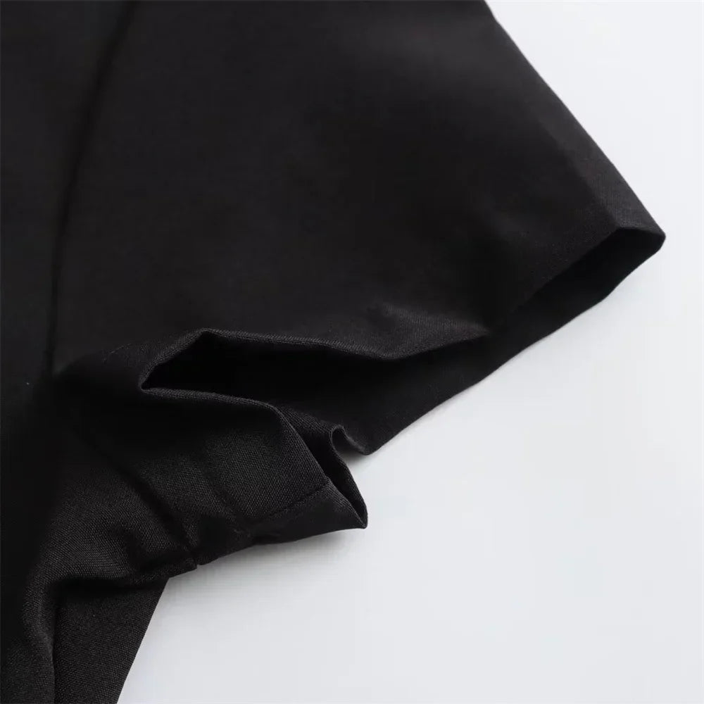 sunmer New Product Women's Fashion Casual Polo Collar Short sleeved Shirt Style Mini Dress
