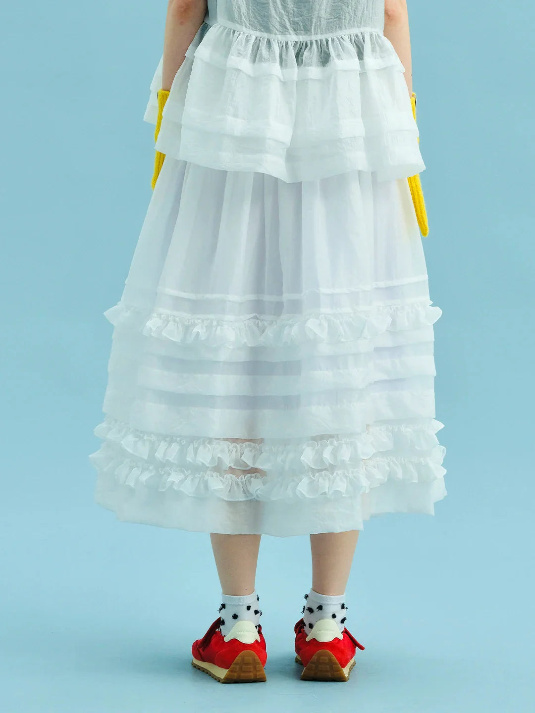 2025 New Black Tiered Skirt Cascading Ruffles Summer Urban Chic Women's Daily skirt 255055