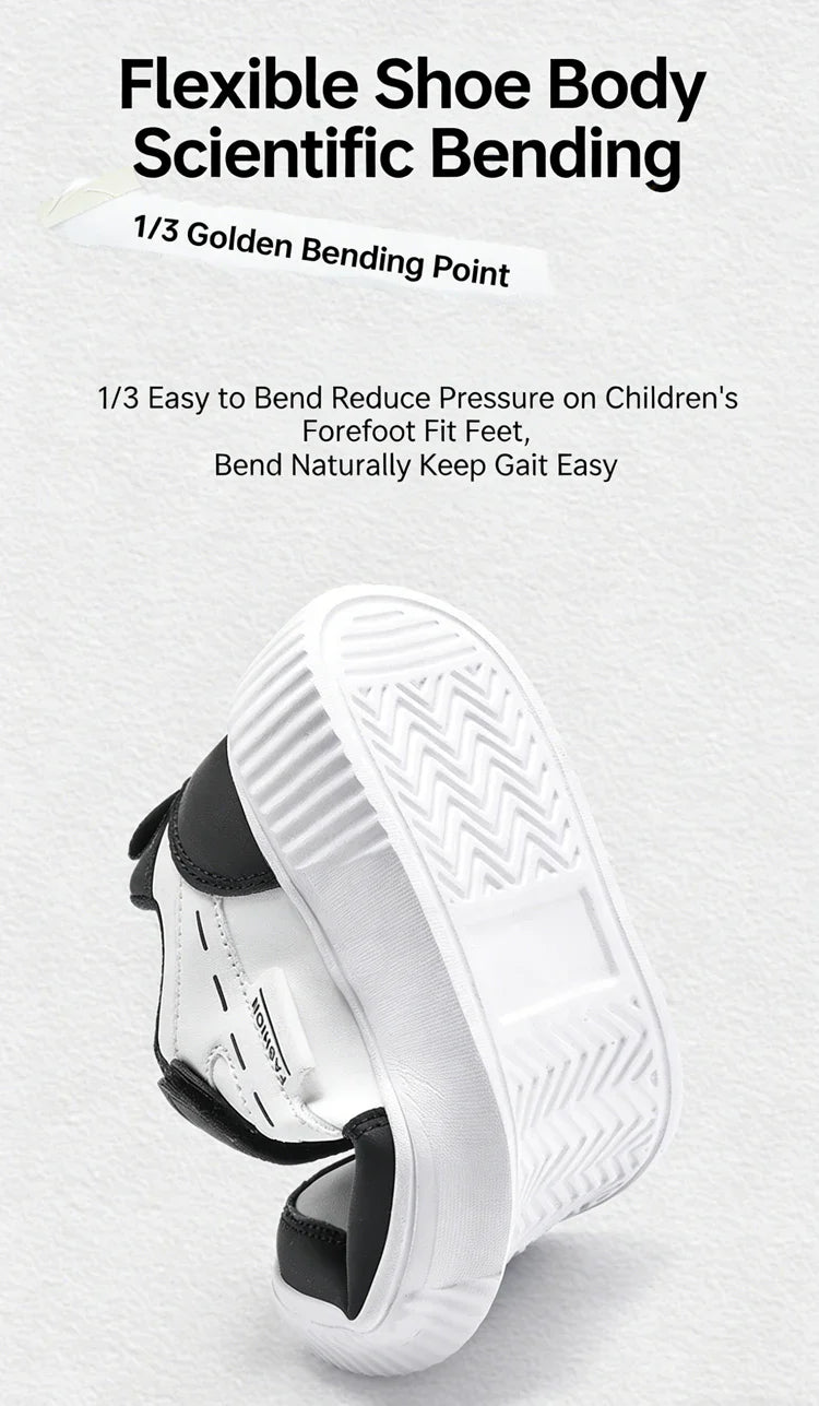 Kids PU Leather Sneakers Casual Basketball Shoes for Boys Trendy Sports Trainers Breathable Non-slip Children Footwear
