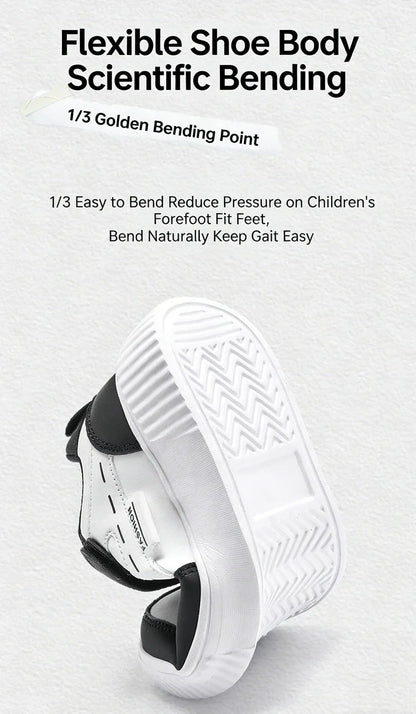 Kids PU Leather Sneakers Casual Basketball Shoes for Boys Trendy Sports Trainers Breathable Non-slip Children Footwear