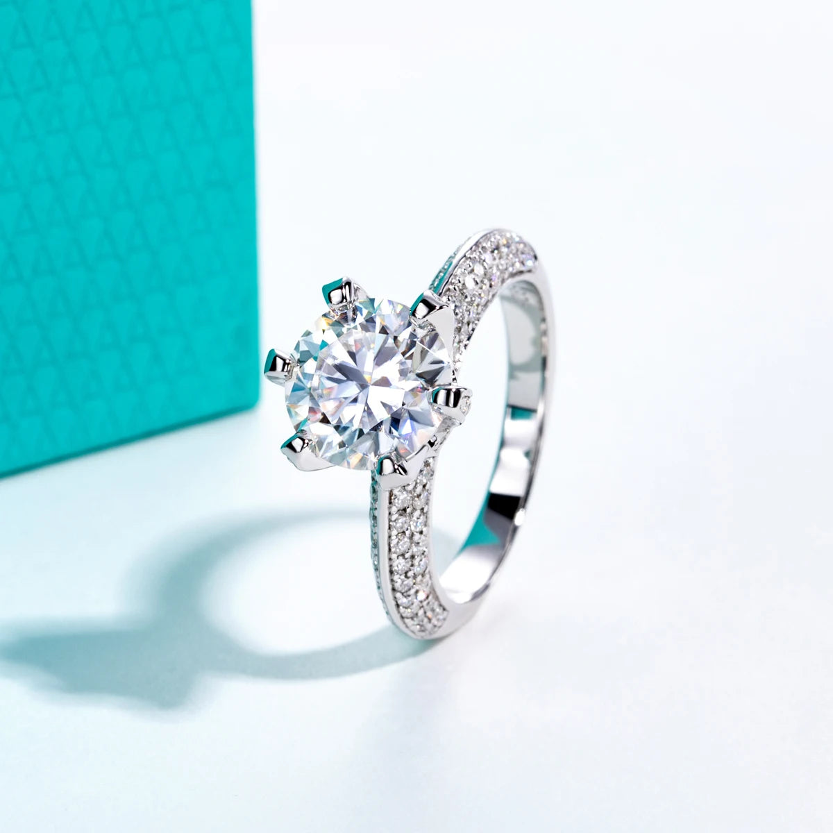 3ct D Color Moissanite Engagement Ring 18K Gold Plated 925 Sterling Silver Wedding Band for Women Jewelry Wholesale