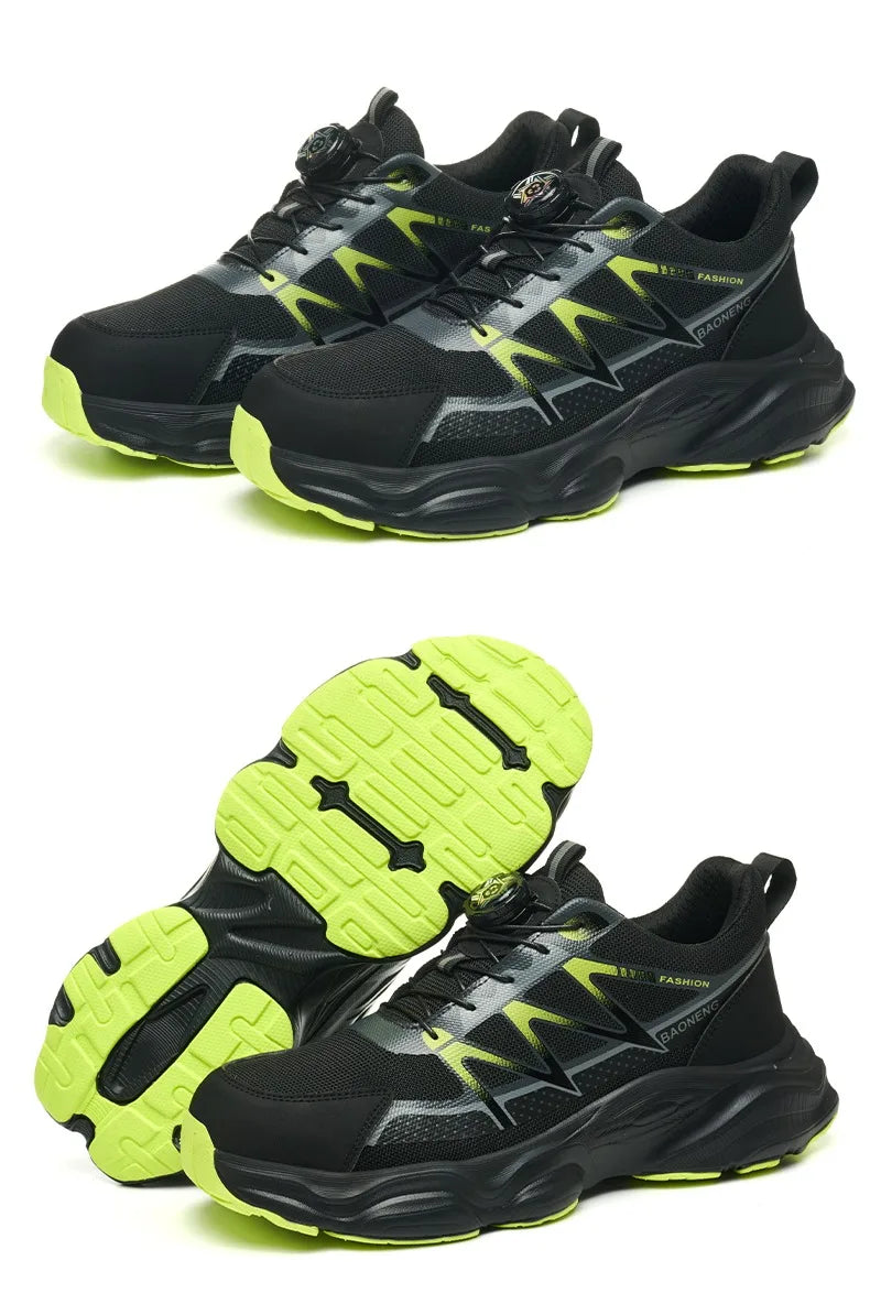 Anti Puncture Safety Shoes Steel Toe Anti Smash Lightweight Durable Slip Resistant Work Boots for Men Construction Industrial