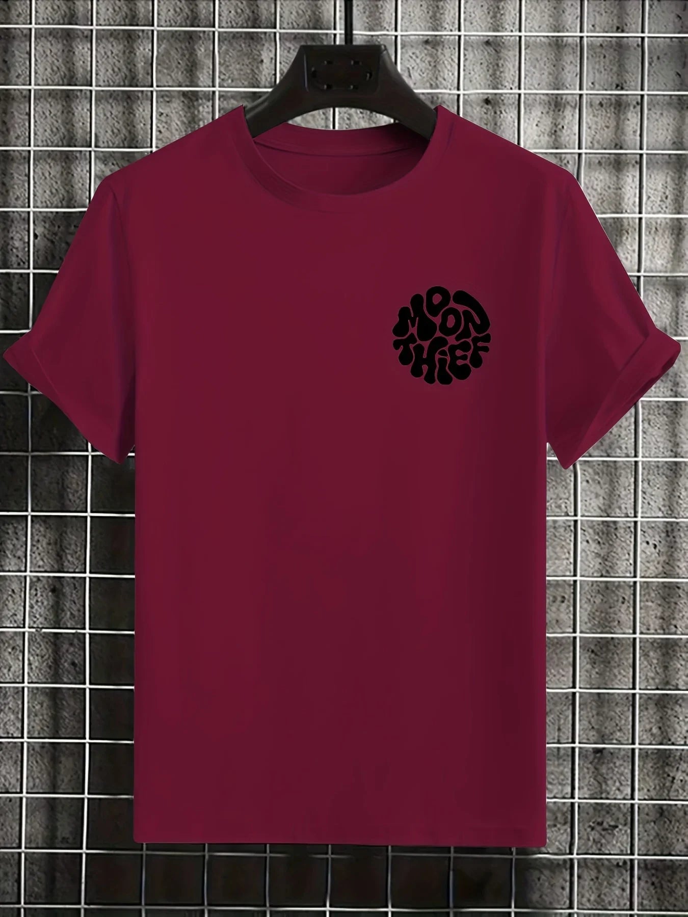 Men's 100% cotton fashionable casual loose plus size months for galaxy letter pattern printed round neck short sleeved T-shirt