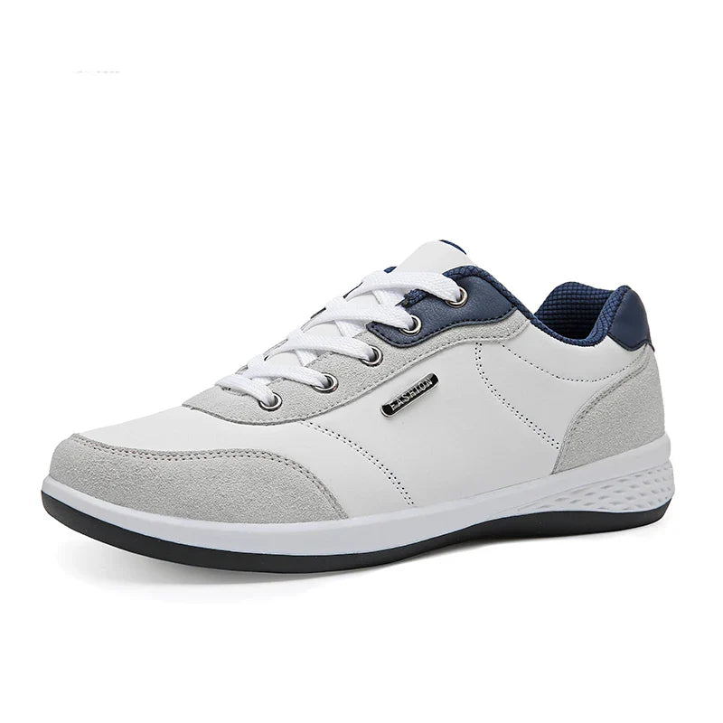YRZL Calçados Masculinos Primavera Outono Tênis de Caminhada Impermeáveis Calçados Esportivos Masculinos de Couro para Lazer Calçados Antiderrapantes Tênis para Homens