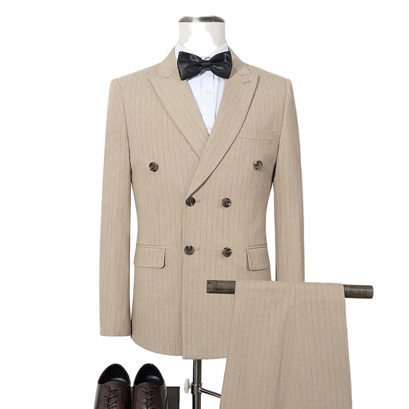 High quality striped suits for men slim fitting luxury man clothing elegant mens suit Wedding trends costumes