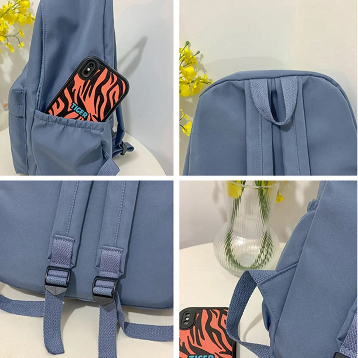 Kawaii Large-capacity All-match Backpack Korean Version Simple Storage Bag Back to School Office Supplies Cute Stationery