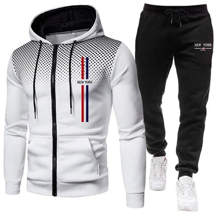 2025 Brand New Men's Tracksuit Hoodie Sweatpants Urban Casual Fashion Sportswear Autumn Winter Daily Casual Sporty Zipper Outfit