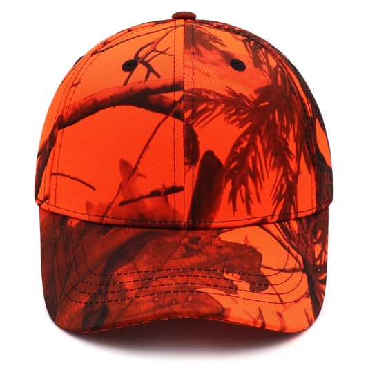 Orange Camouflage Cotton Dad Snapback Hat Outdoor Fishing Baseball Cap Bold Fluorescent Orange Camo Hunting Hat