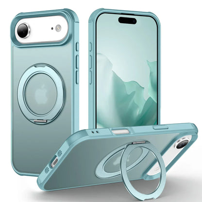 For iPhone 17/17 Pro/17 pro Max/17 Air Case with 360° Rotatable Matte Magnetic Ring Hidden Stand Drop-Proof Protection