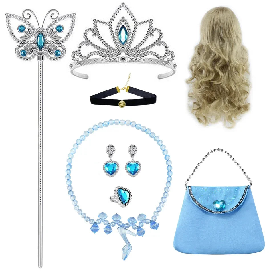 Girls Cinderella Cosplay Costume For Children Baby Girl Kids Halloween Birthday Party Dress Princess Costume