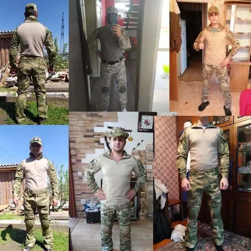 Camouflage Hunting Tactical Pants Training Wear-resistant Hiking Pants Hunting Outdoors Camping Cargo Pant with Knee Pads New