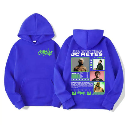 Rapper Jc Reyes Album Tour 2025 Double Sided Graphic Pullover Hoodies Men Women Harajuku Hip Hop Punk Fashion Sweatshirt Hoodie