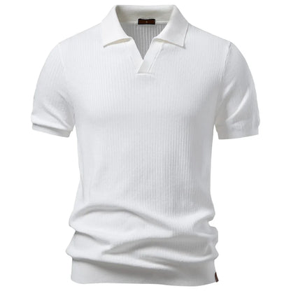 Men's Classic Polo Shirt Solid Color Breathable Elegant Casual Luxury Old Money Style for Men
