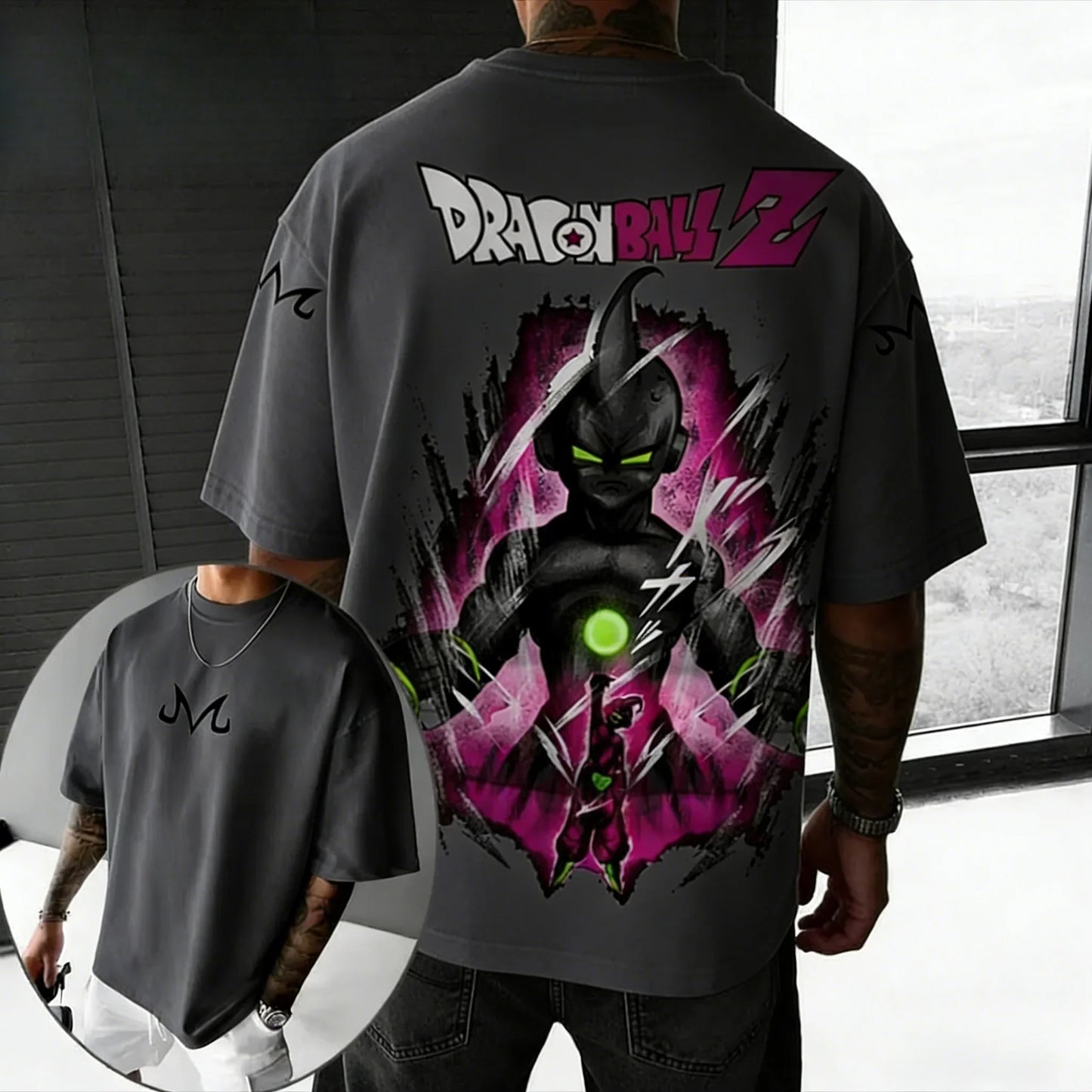 Anime Cotton T-shirt Summer New Majin Buu Co Branded Men's and Women's Trendy Loose Casual Short Sleeve Top