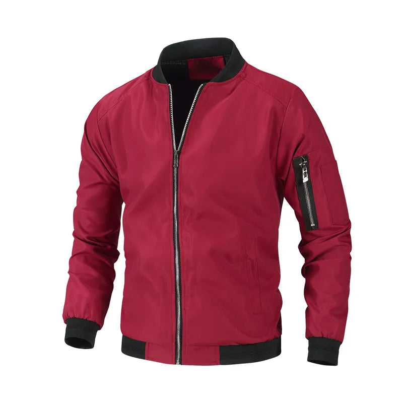 Men Solid Casual Windbreaker Bomber Jacket Coat Spring Autumn New Hot Men Windproof Outwear Slim Jacket Coats Male Plus Size 6XL