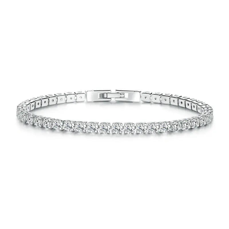 Luxury Rose Gold Color Chain Link Bracelet for Women Ladies Shining AAA Cubic Zircon Crystal Jewelry JIB013
