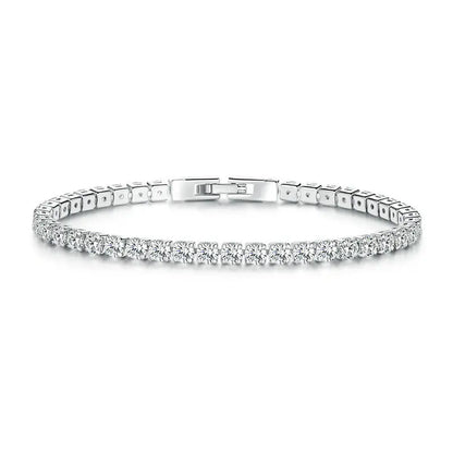 Luxury Rose Gold Color Chain Link Bracelet for Women Ladies Shining AAA Cubic Zircon Crystal Jewelry JIB013