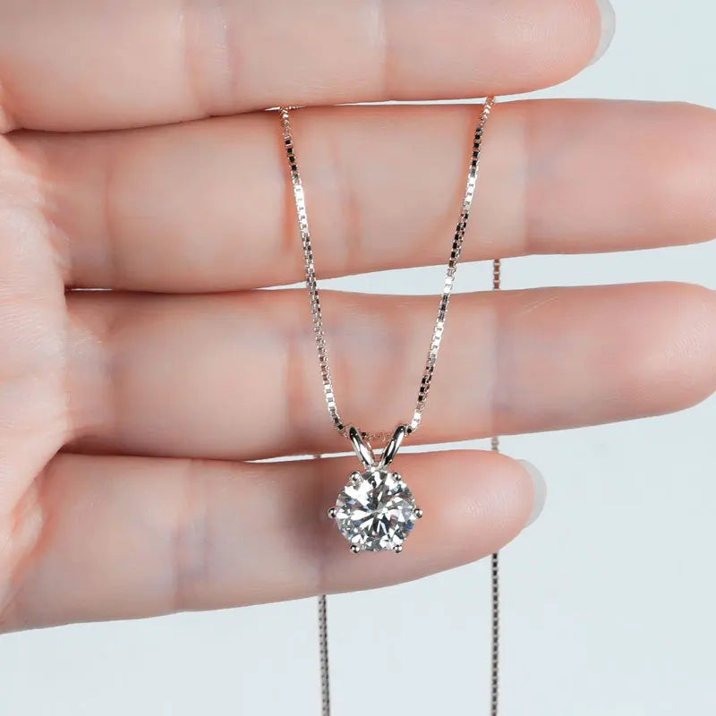 Pendant Necklaces S925 Sterling Silver Solitaire Necklace Chains For Women Jewellry Gifts