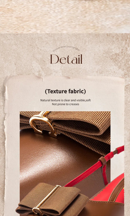 Woman High Heels Brown New Summer Strap Design Pointed Casual Elegant Workplace Ladies Classic Sandals