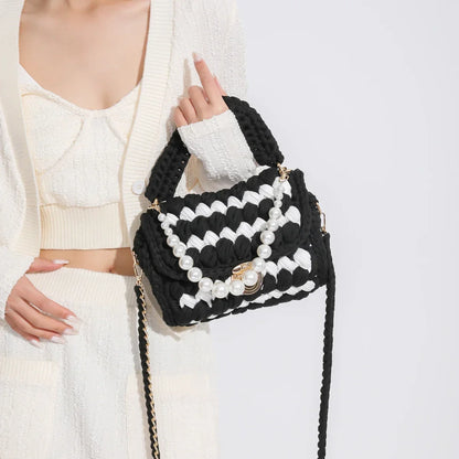 Women Handbag Woven Bag Knitted Shoulder Bag Chunky Knit Bag Crochet Top Handle Bag Lady Shopper Gifts