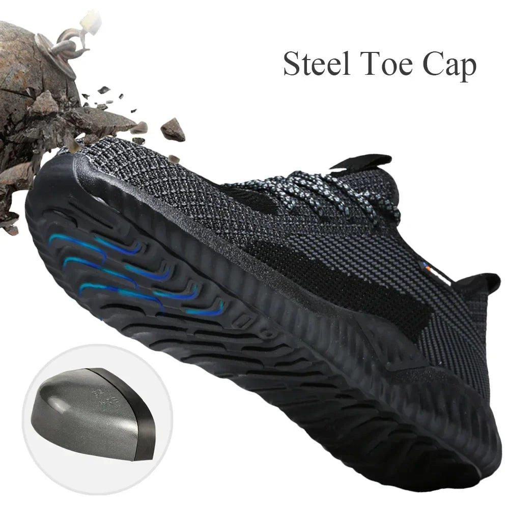 Safety Shoes Men's Work Boots Steel Toe Cap Puncture-Proof Indestructible Security Work Shoes Women Light Comfortable Sneakers