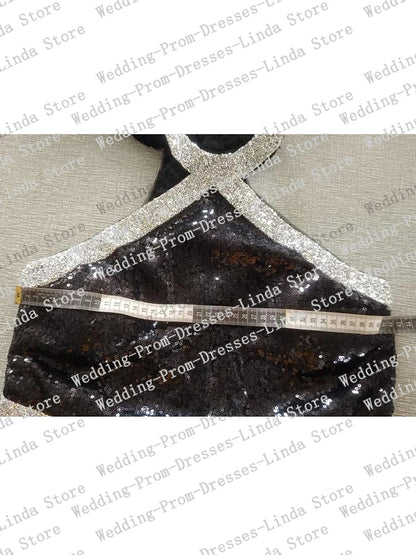 Cute Blue Celebrity Dresses with Silver Edge Sparkle Sequins Mini Cocktail Dresses Short Two Pieces Perform Dresses New in 2024