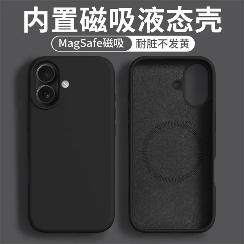 Magnetic Case For iPhone 17 Pro Max 17 Ari MagSafe Liquid Silicone Comfortable Feel Built in Flocking Protect Cover
