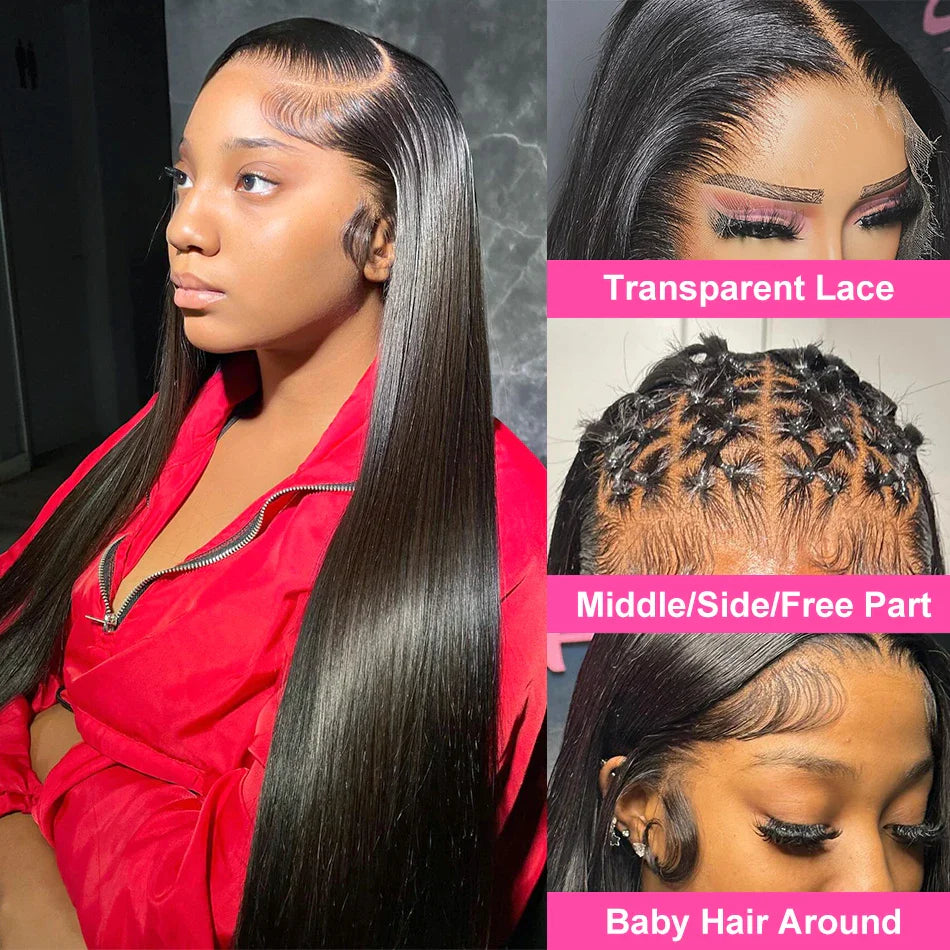 30 40 Inch Straight Human Hair Wigs HD Lace Wig 13x6 Human Hair Bone Straight Lace Frontal Human Hair Wigs For Women