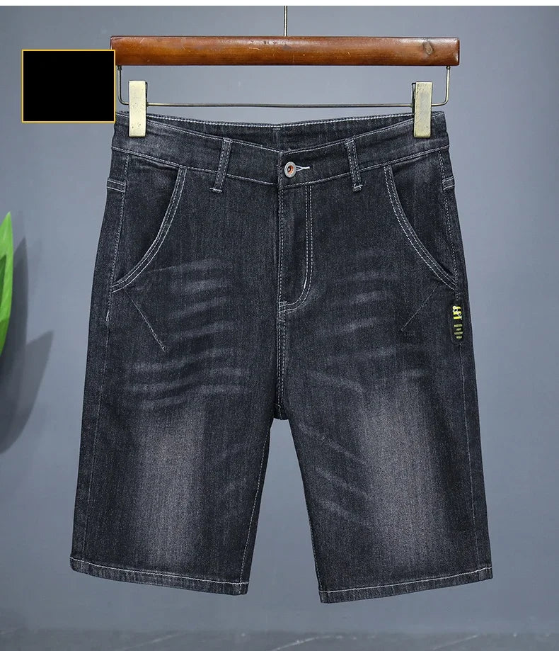 Men's Straight Casual Denim Shorts Simple Solid Cargo Slim Jeans Comfortable Breathable Bermuda Short Pants Summer 2025 Y2K