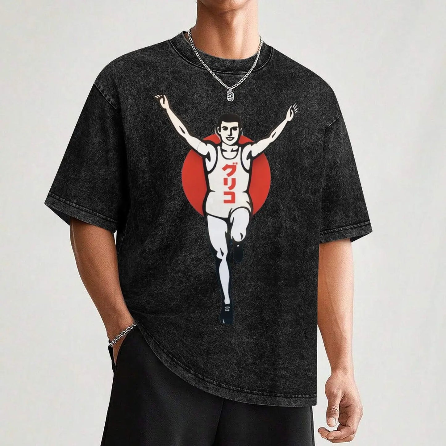 Glico Man T-Shirt rapper graphic tees vintage t shirts customizeds shirts men graphic
